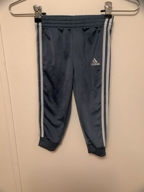 adidas Kids Slate Blue Joggers with Light Blue Stripes